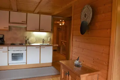 Küche/Küchenzeile in der Unterkunft Ferienwohnung Brittenberg Alpaka