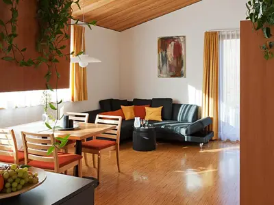 Ein Sitzbereich in der Unterkunft Appartements Dietrich