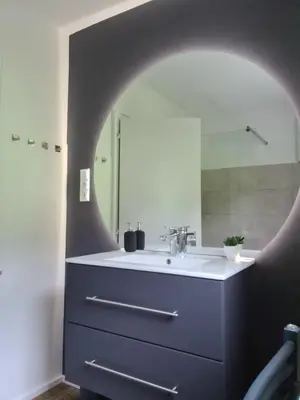 Ein Badezimmer in der Unterkunft sünnala