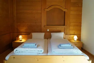 Ein Bett oder Betten in einem Zimmer der Unterkunft Gasthof Paluda - Pizzeria