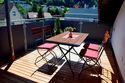 Ein Balkon oder eine Terrasse in der Unterkunft Schottar FeWo MG 07