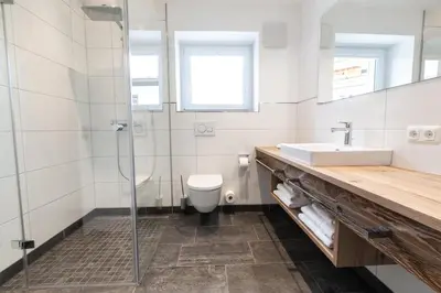 Ein Badezimmer in der Unterkunft Haus Fellhorn - Ferienwohnungen