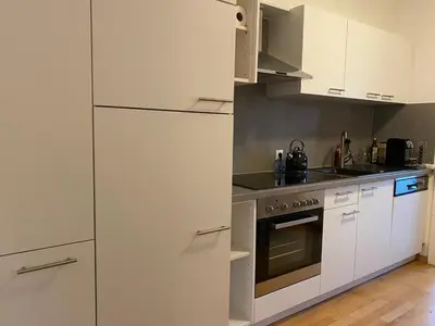 Küche/Küchenzeile in der Unterkunft Apartments am Bodensee