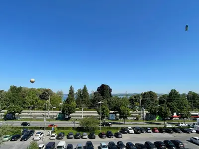 Blick auf Apartments am Bodensee aus der Vogelperspektive