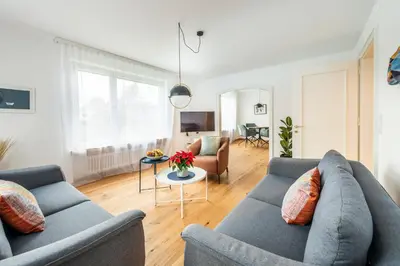 Ein Sitzbereich in der Unterkunft Haus im Zentrum mit Garten