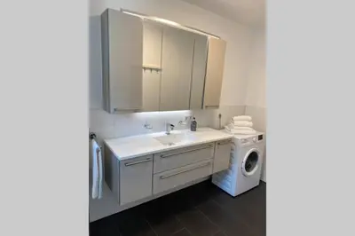 Ein Badezimmer in der Unterkunft Wohnung 2 in zentraler Lage im Rheintal