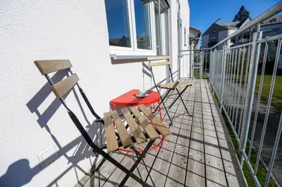 Ein Balkon oder eine Terrasse in der Unterkunft Terrassenwohnung in Götzis