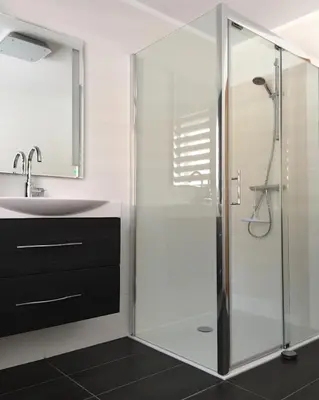 Ein Badezimmer in der Unterkunft Landhaus Waldblick