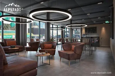 Ein Sitzbereich in der Unterkunft ALPSTADT LIFESTYLE Hotel