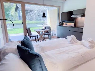 Ein Bett oder Betten in einem Zimmer der Unterkunft Haus Fontanas by Emju - Vandans