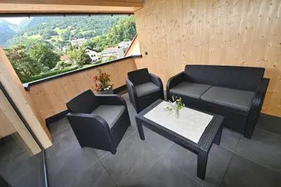 Ein Sitzbereich in der Unterkunft Gauensteiner Hof