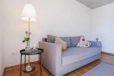 Ein Sitzbereich in der Unterkunft Terrassenwohnung 6
