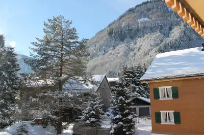 Ein allgemeiner Bergblick oder ein Berglick von der Ferienwohnung aus
