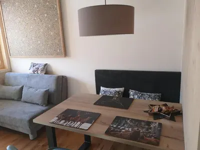 Ein Sitzbereich in der Unterkunft Apartment Almwiesen Mellau