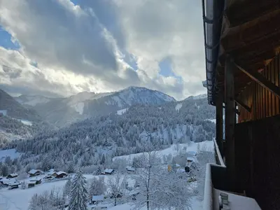 Ein allgemeiner Bergblick oder ein Berglick von der Ferienwohnung aus