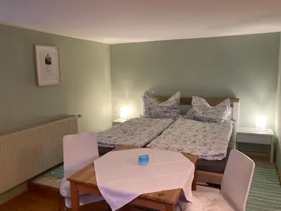 Ein Bett oder Betten in einem Zimmer der Unterkunft Appartement im Sport- und Seminarhaus Walsertal