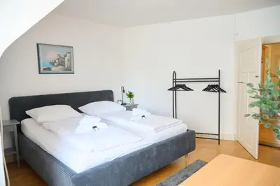 Ein Bett oder Betten in einem Zimmer der Unterkunft Zentrales Apartment Pfänderblick