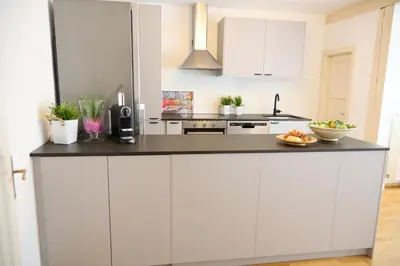 Küche/Küchenzeile in der Unterkunft Zentrales Apartment Pfänderblick