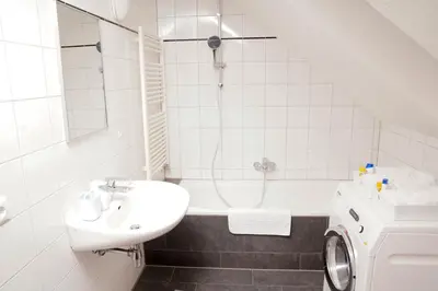Ein Badezimmer in der Unterkunft gemütliche Wohnung in Hohenems