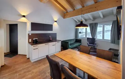 Küche/Küchenzeile in der Unterkunft Arlberg-Schmiede