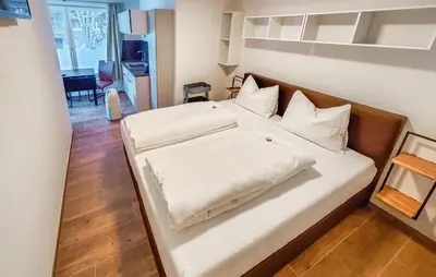 Ein Bett oder Betten in einem Zimmer der Unterkunft Arlberg-Schmiede