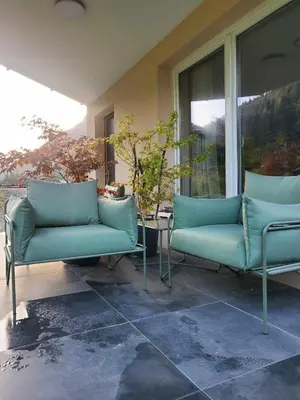Ein Sitzbereich in der Unterkunft Arlberg-Schmiede