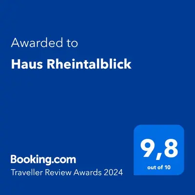 Ein Zertifikat, Auszeichnung, Logo oder anderes Dokument, das in der Unterkunft Haus Rheintalblick ausgestellt ist