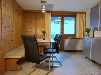 Küche/Küchenzeile in der Unterkunft Ferienwohnung Stelzis