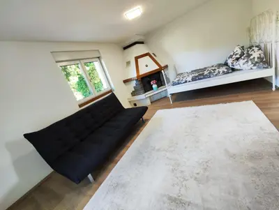 Ein Bett oder Betten in einem Zimmer der Unterkunft Haus La-Vi in See Nähe