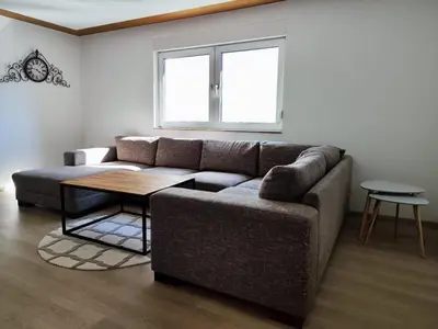 Ein Sitzbereich in der Unterkunft Haus La-Vi in See Nähe