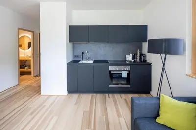 Küche/Küchenzeile in der Unterkunft am Greben Apartments eins - zwei - sechs - sieben