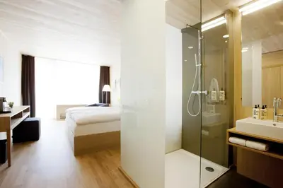 Ein Badezimmer in der Unterkunft Hotel am Garnmarkt