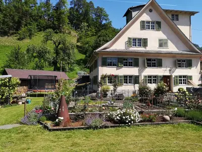 Ein Garten an der Unterkunft Alte Mühle