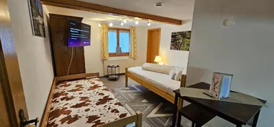Ein Bett oder Betten in einem Zimmer der Unterkunft Ferienwohnung Zunzer