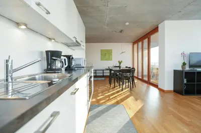 Küche/Küchenzeile in der Unterkunft Gartenwohnung mit 3 Schlafzimmer in Klaus
