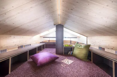 Ein Sitzbereich in der Unterkunft Design Chalets Lech