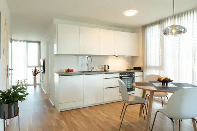 Küche/Küchenzeile in der Unterkunft Wohlfühlapartments in Hard