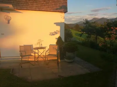 Ein allgemeiner Bergblick oder ein Berglick von der Ferienwohnung aus