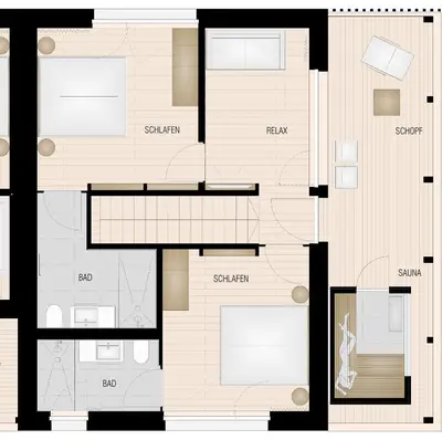 Grundriss der Unterkunft Tinn Naturchalet