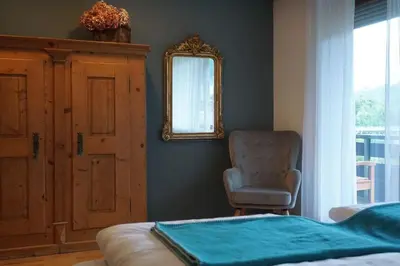 Ein Bett oder Betten in einem Zimmer der Unterkunft Ferienhaus Alpavera