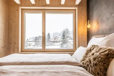 Ein Bett oder Betten in einem Zimmer der Unterkunft Haus im WALDner