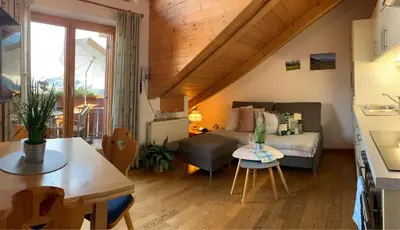 Ein Sitzbereich in der Unterkunft Gästehaus Felder