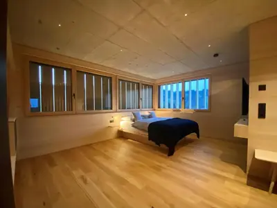 Ein Bett oder Betten in einem Zimmer der Unterkunft HEUBERG 1014 - FERIEN - Wohnen
