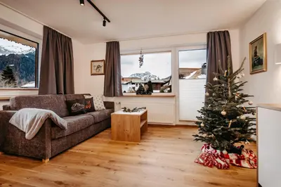 Ein Sitzbereich in der Unterkunft Schöne Aussicht