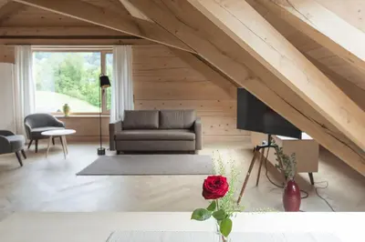 Ein Sitzbereich in der Unterkunft Haus Hof 30
