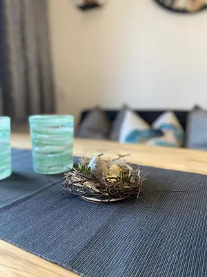 Ein Bett oder Betten in einem Zimmer der Unterkunft sonnige gemütliche FEWO